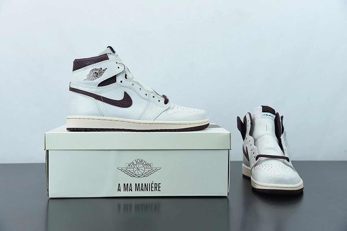Fit Sporting Goods A Ma Maniere X Air Jordan 1 High OG Sail/Burgundy Crush For Sale - Image 9