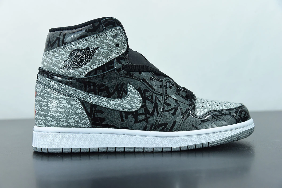 Fit Sporting Goods Air Jordan 1 High OG “Rebellionaire” Black/White-Particle Grey 555088-036 For Sale - Image 2