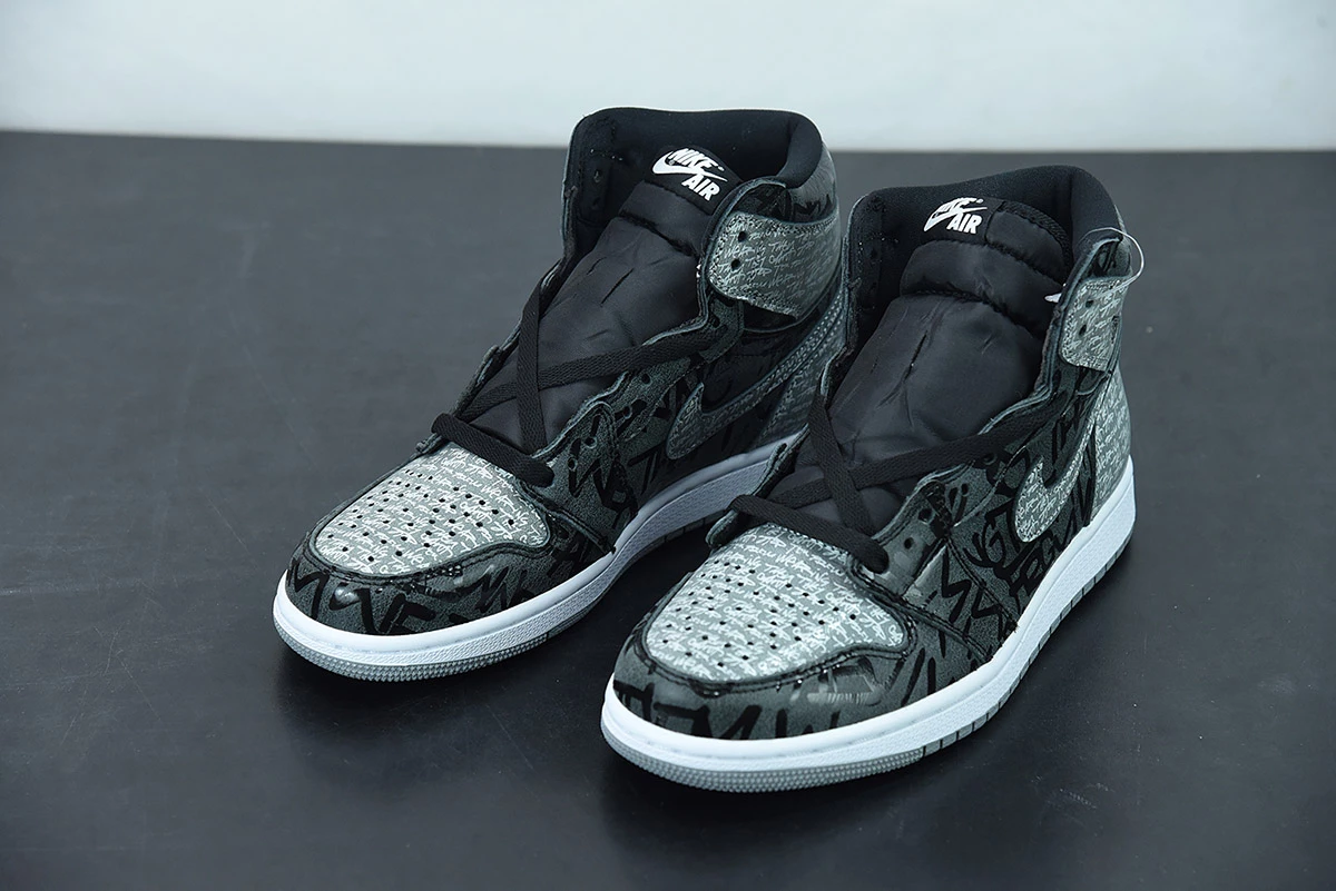 Fit Sporting Goods Air Jordan 1 High OG “Rebellionaire” Black/White-Particle Grey 555088-036 For Sale - Image 6