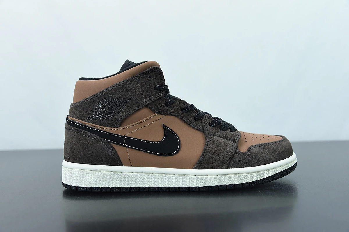 Fit Sporting Goods Air Jordan 1 Mid ‘Earth Tone’ Dark Chocolate DC7294-200 For Sale - Image 2