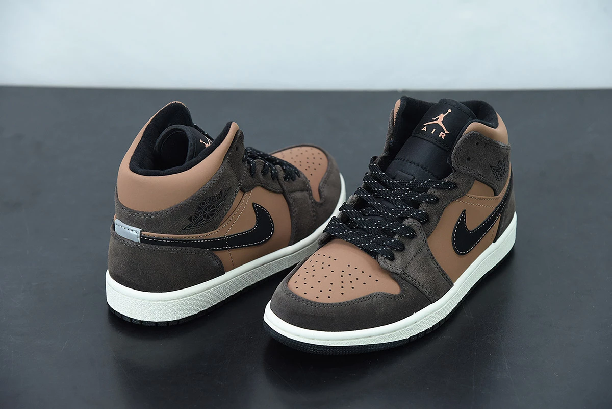 Fit Sporting Goods Air Jordan 1 Mid ‘Earth Tone’ Dark Chocolate DC7294-200 For Sale - Image 4