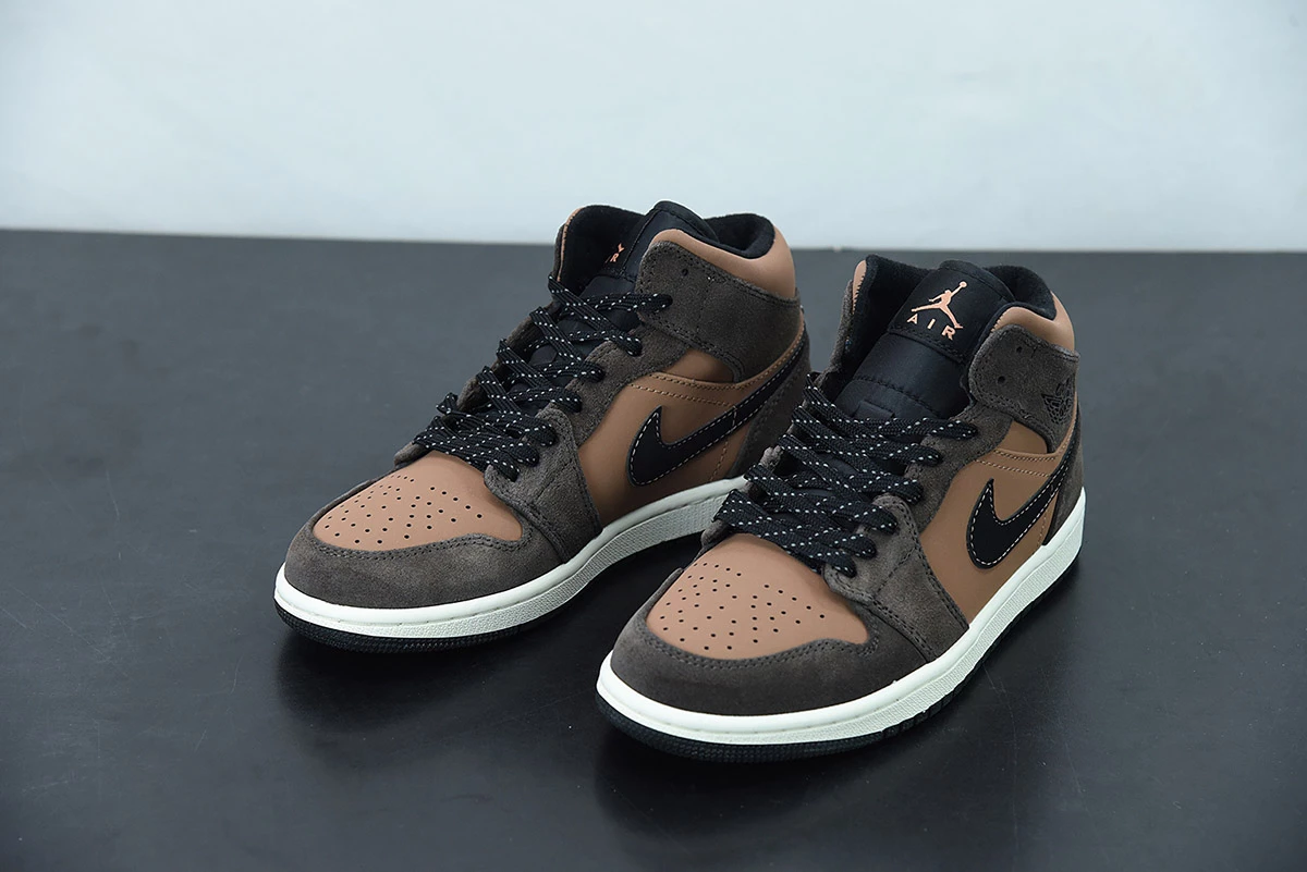 Fit Sporting Goods Air Jordan 1 Mid ‘Earth Tone’ Dark Chocolate DC7294-200 For Sale - Image 5