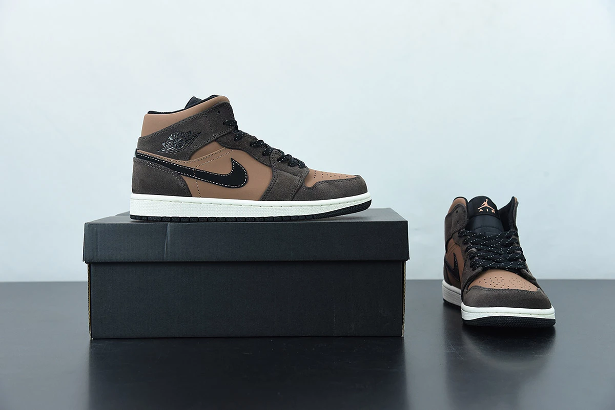 Fit Sporting Goods Air Jordan 1 Mid ‘Earth Tone’ Dark Chocolate DC7294-200 For Sale - Image 9