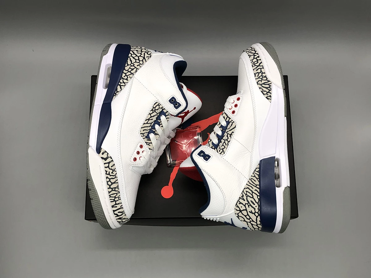 Fit Sporting Goods Air Jordan 3 OG White/Fire Red-True Blue 854262-106 For Sale - Image 3