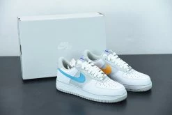 Fit Sporting Goods NBA X Nike Air Force 1 Low “Fiesta” White/Grey Fog/Sundial/Blue For Sale