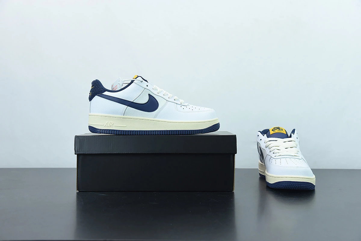 Fit Sporting Goods Nike Air Force 1 ’07 LV8 ‘Michigan’ White/Midnight Navy-Sail For Sale - Image 10