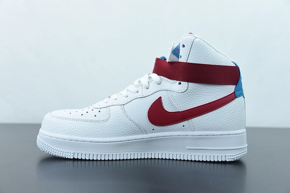 Fit Sporting Goods Nike Air Force 1 High White/Team Red/Green Abyss 334031-119 For Sale - Image 3