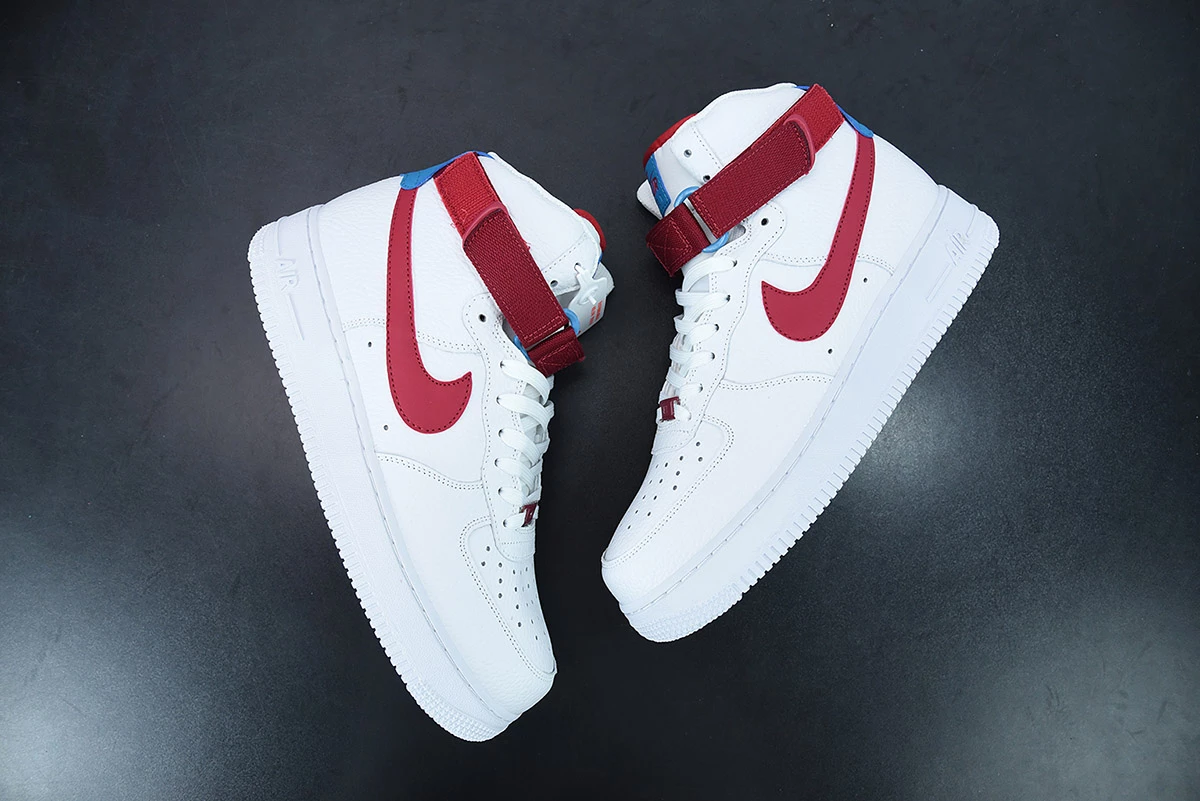 Fit Sporting Goods Nike Air Force 1 High White/Team Red/Green Abyss 334031-119 For Sale - Image 4