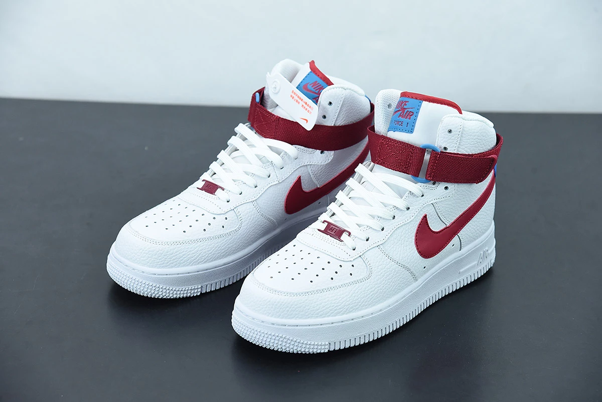Fit Sporting Goods Nike Air Force 1 High White/Team Red/Green Abyss 334031-119 For Sale - Image 6