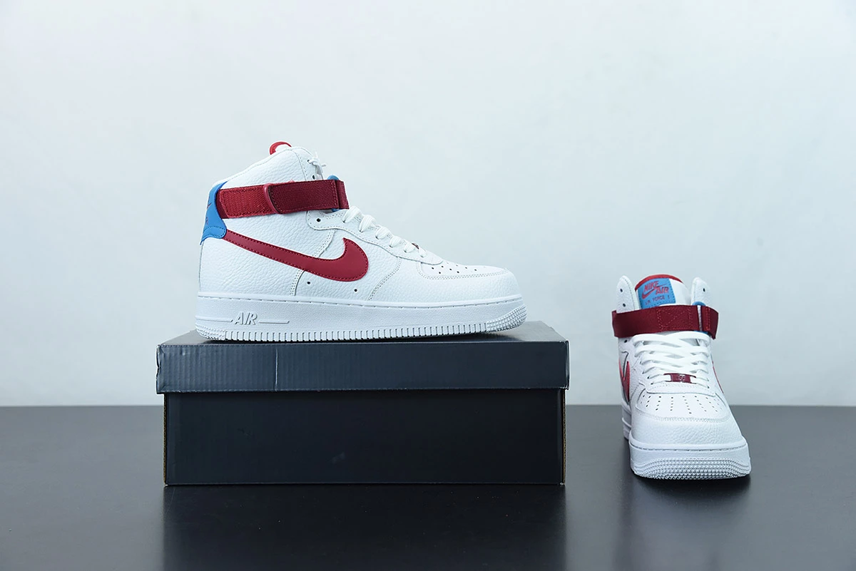 Fit Sporting Goods Nike Air Force 1 High White/Team Red/Green Abyss 334031-119 For Sale - Image 10