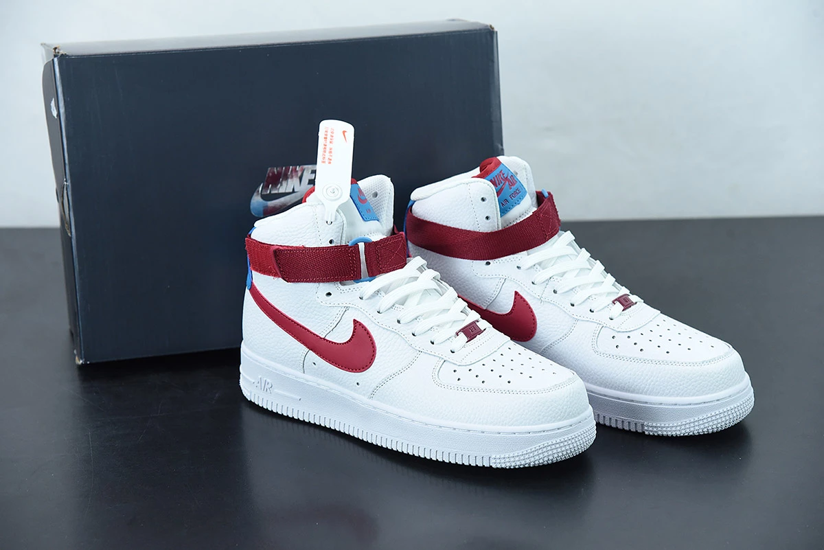 Fit Sporting Goods Nike Air Force 1 High White/Team Red/Green Abyss 334031-119 For Sale