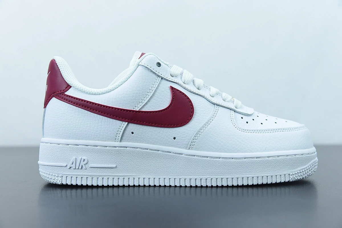 Fit Sporting Goods Nike Air Force 1 Low ’07 White Noble Red For Sale - Image 2
