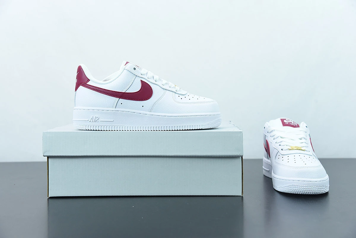 Fit Sporting Goods Nike Air Force 1 Low ’07 White Noble Red For Sale - Image 10
