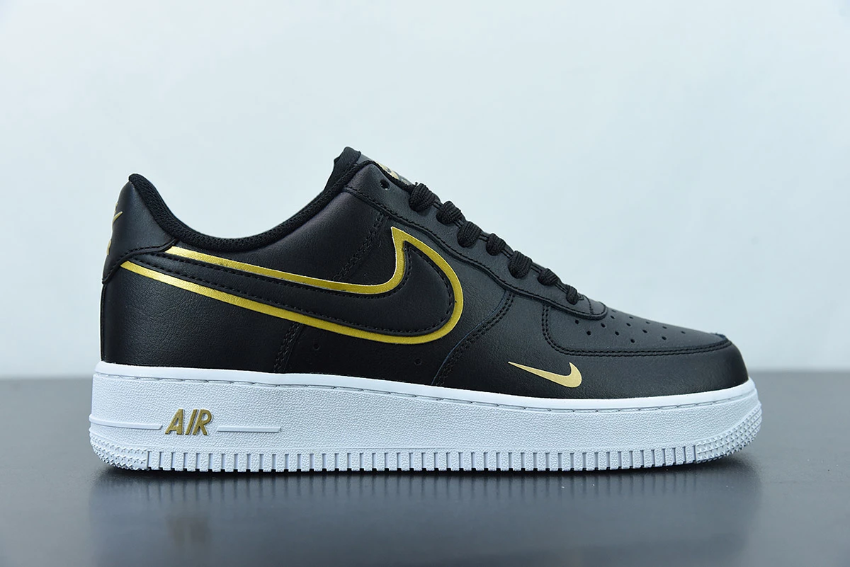 Fit Sporting Goods Nike Air Force 1 Low Black Gold With Double Swoosh - Image 2
