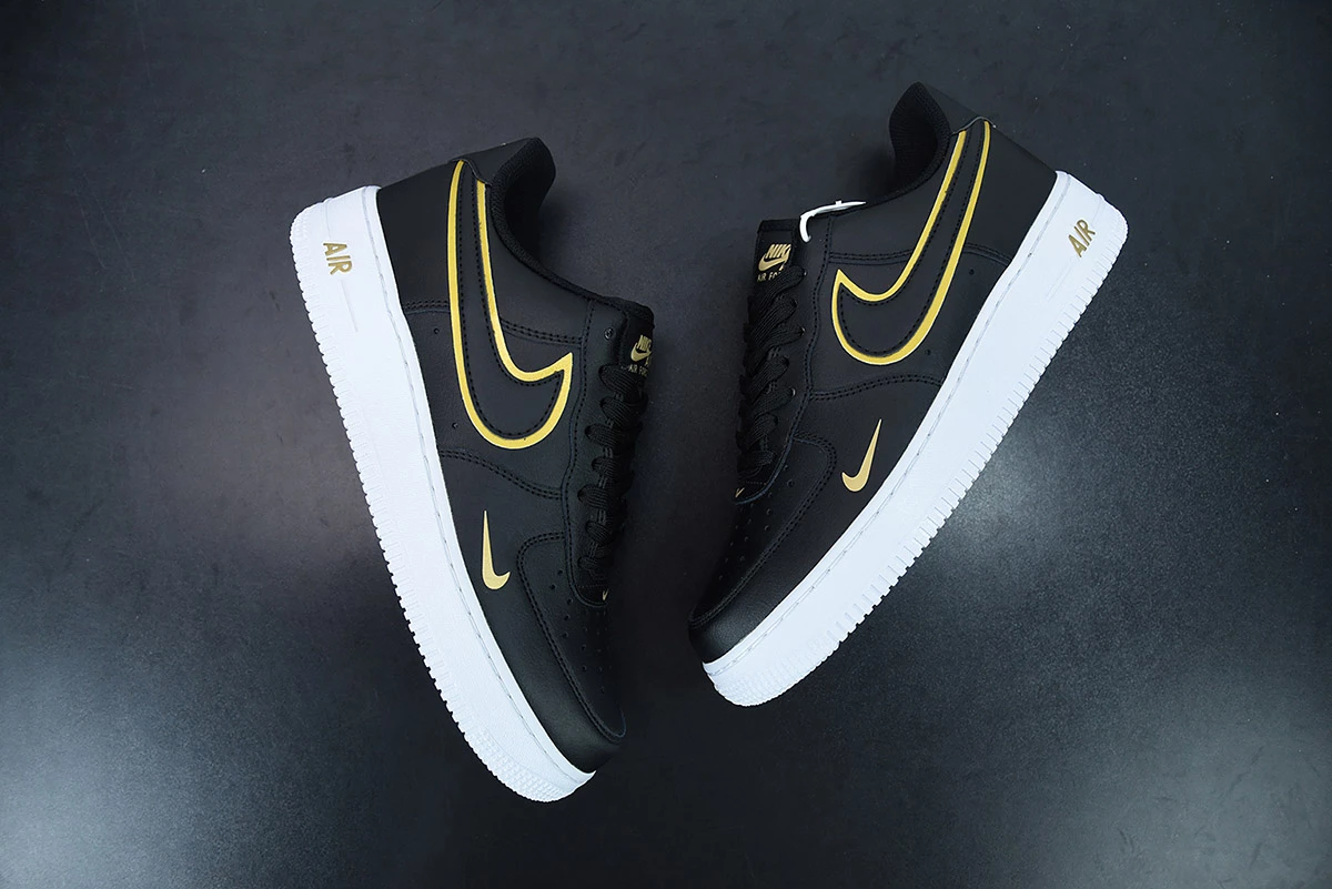 Fit Sporting Goods Nike Air Force 1 Low Black Gold With Double Swoosh - Image 4