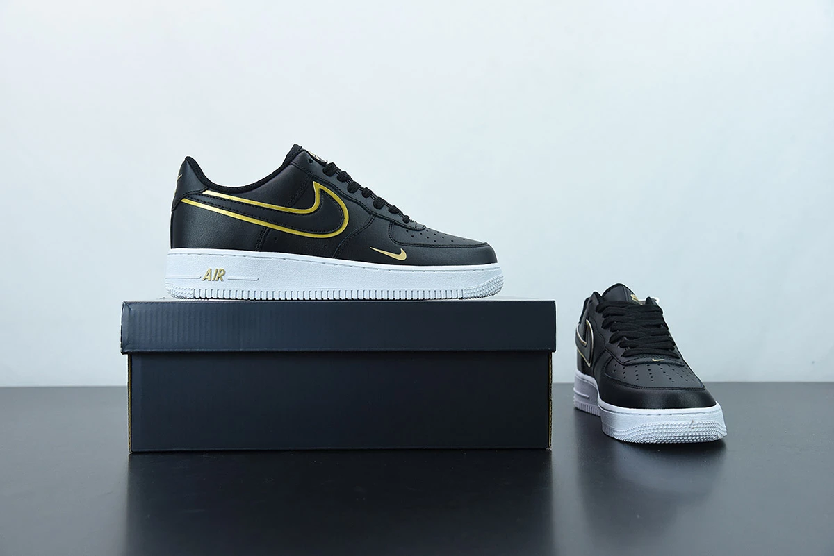 Fit Sporting Goods Nike Air Force 1 Low Black Gold With Double Swoosh - Image 10