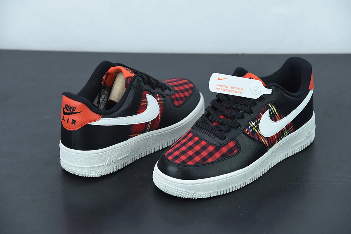 Fit Sporting Goods Nike Air Force 1 Low ‘Flannel’ Black/White-Habanero Red For Sale - Image 5