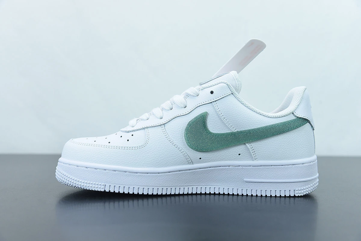Fit Sporting Goods Nike Air Force 1 Low “Glitter Swoosh” White Green DH4407-100 For Sale - Image 3