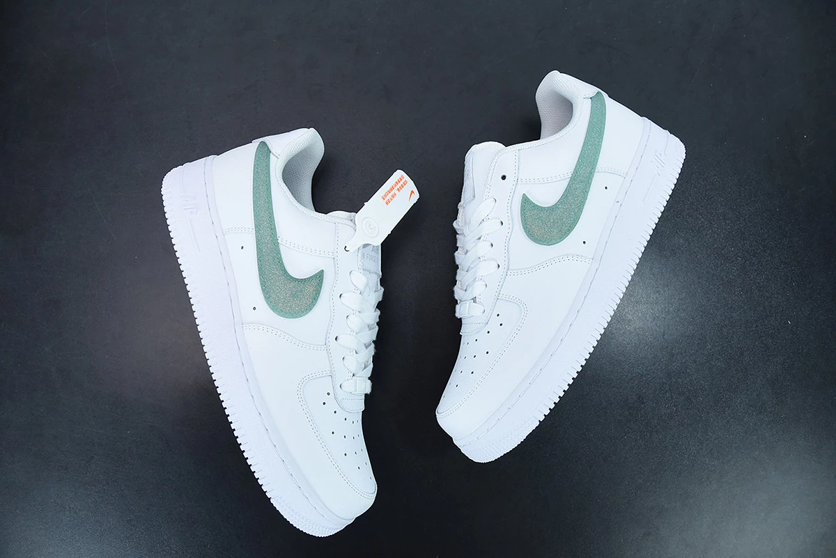 Fit Sporting Goods Nike Air Force 1 Low “Glitter Swoosh” White Green DH4407-100 For Sale - Image 4