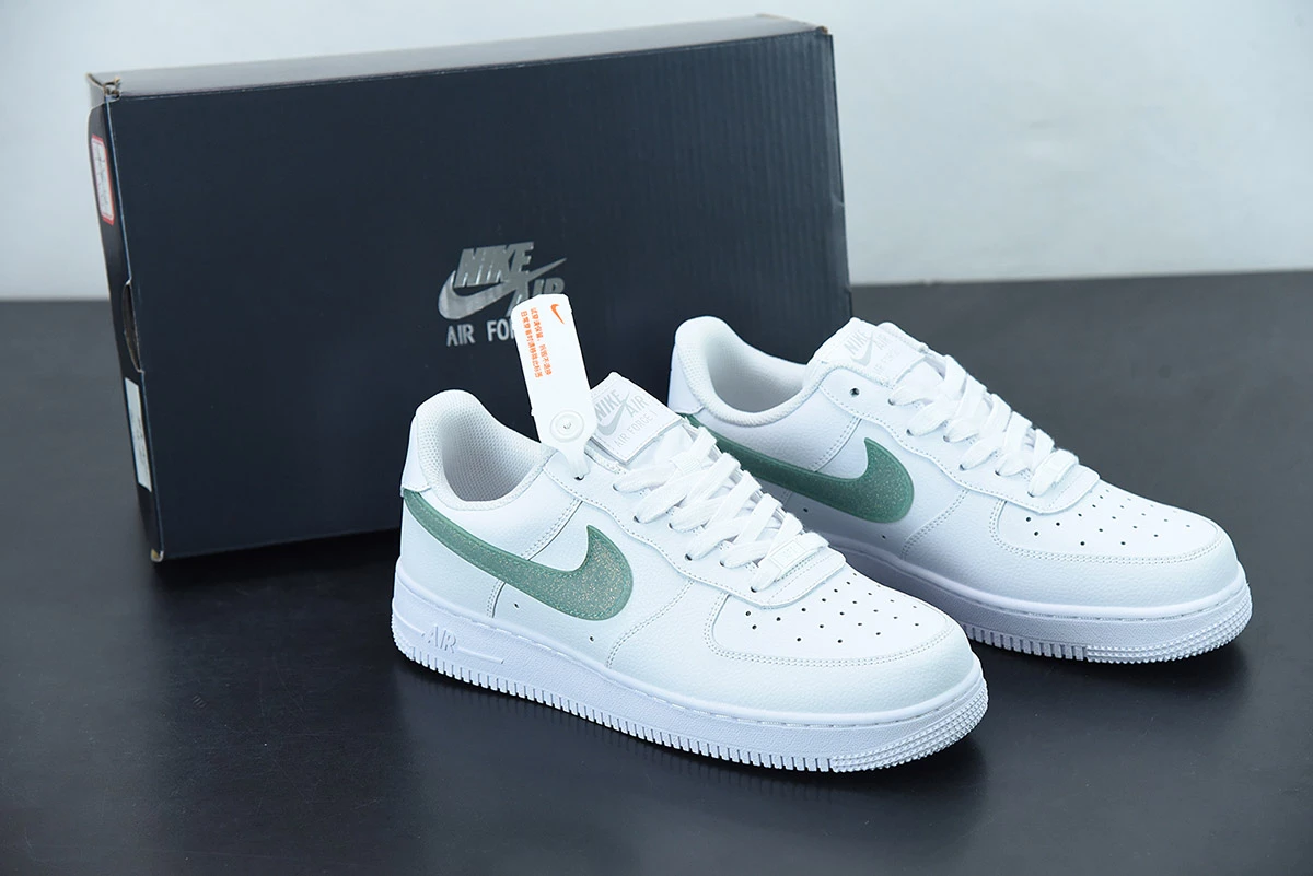 Fit Sporting Goods Nike Air Force 1 Low “Glitter Swoosh” White Green DH4407-100 For Sale