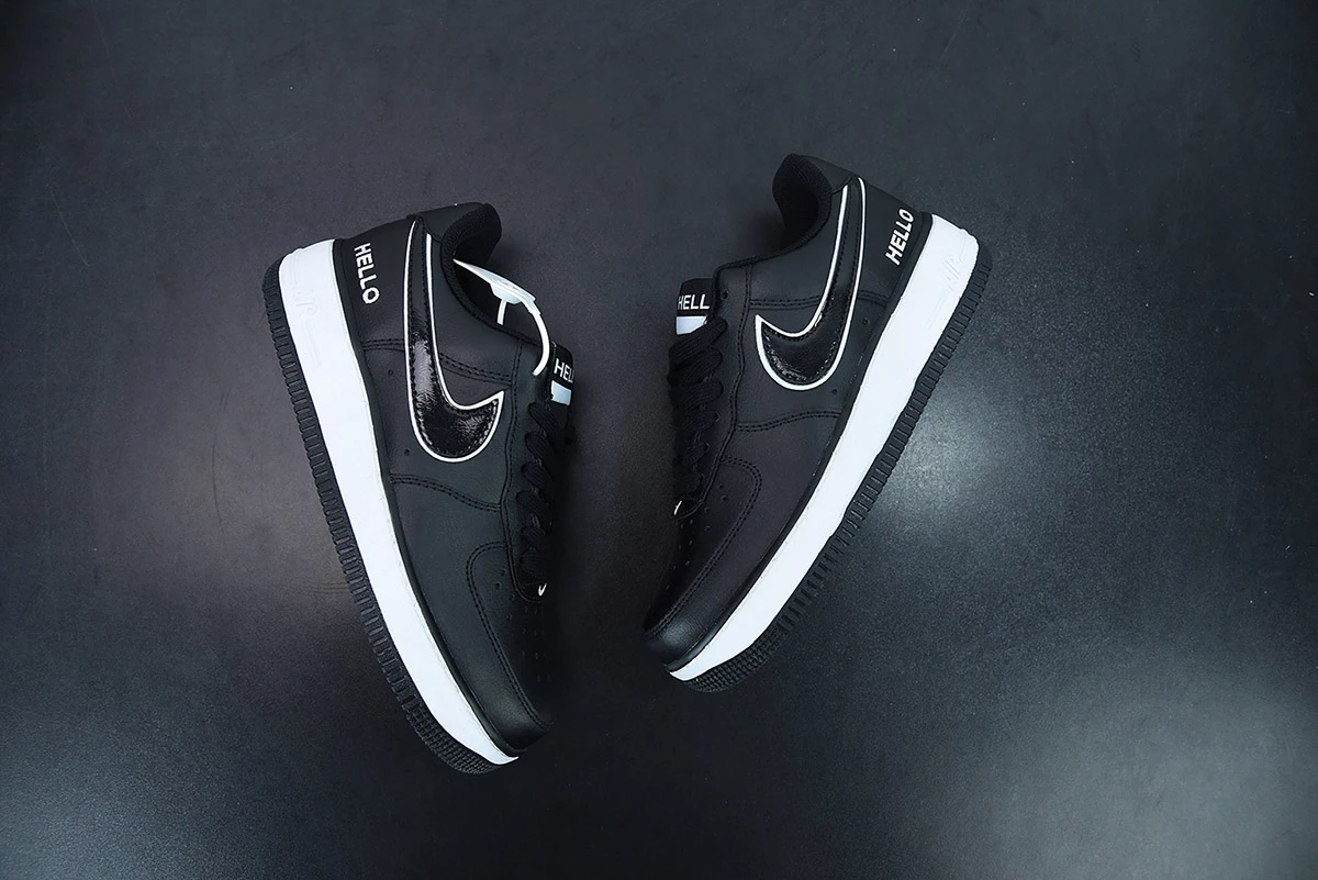 Fit Sporting Goods Nike Air Force 1 Low “Hello” Black/Black-White CZ0327-001 For Sale - Image 4