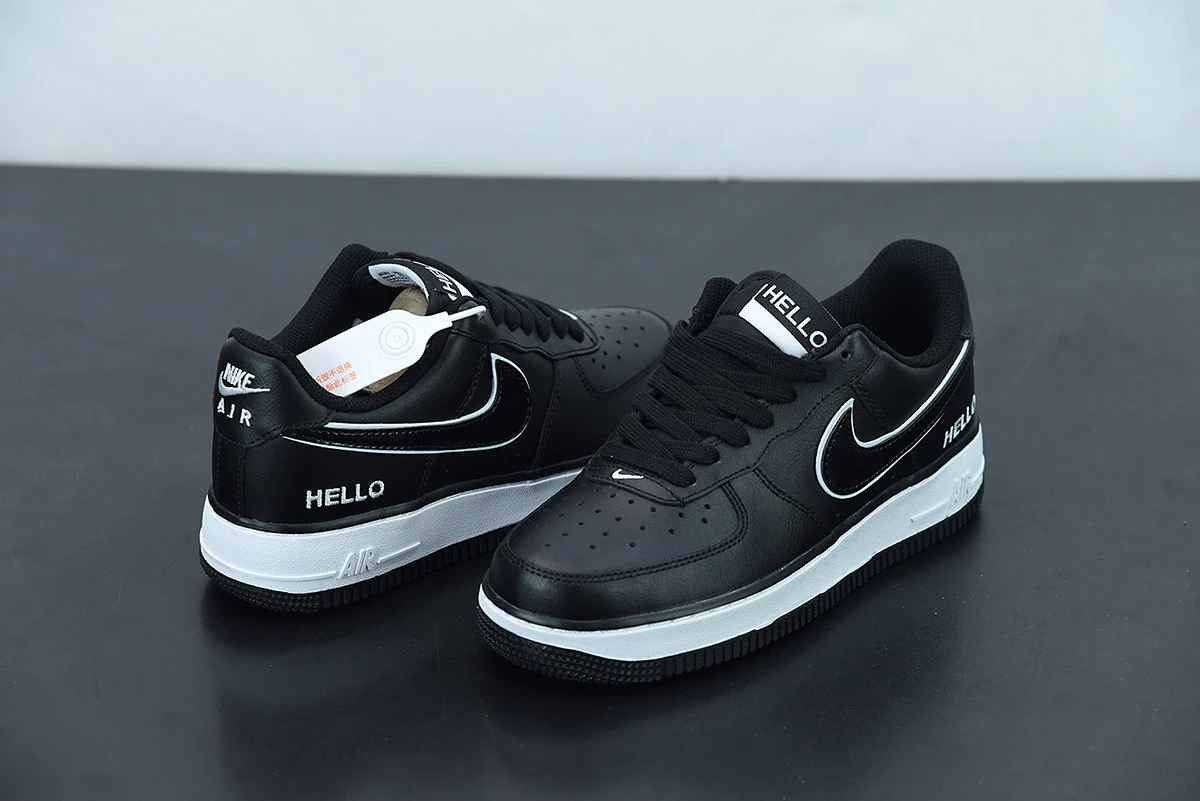 Fit Sporting Goods Nike Air Force 1 Low “Hello” Black/Black-White CZ0327-001 For Sale - Image 5
