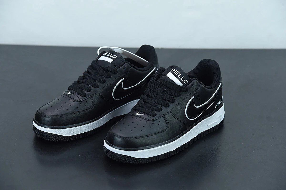 Fit Sporting Goods Nike Air Force 1 Low “Hello” Black/Black-White CZ0327-001 For Sale - Image 6