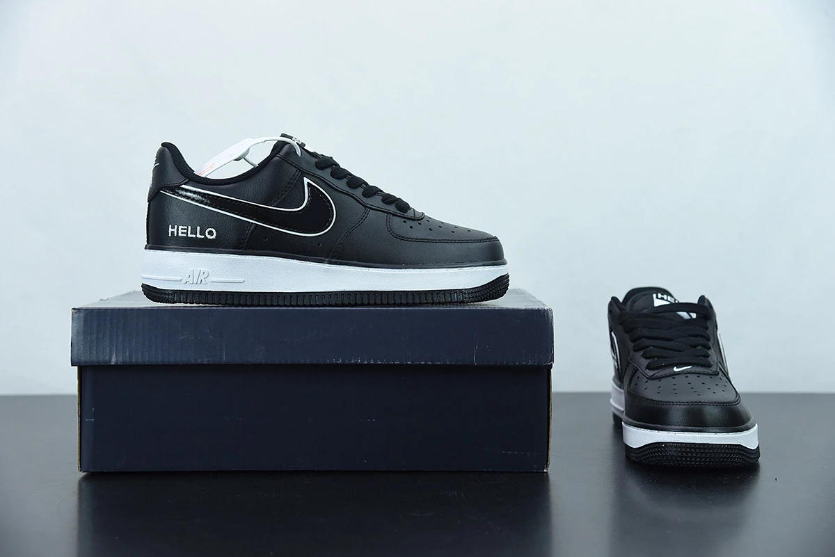 Fit Sporting Goods Nike Air Force 1 Low “Hello” Black/Black-White CZ0327-001 For Sale - Image 10