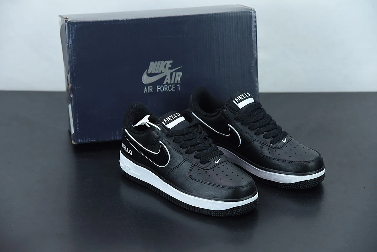 Fit Sporting Goods Nike Air Force 1 Low “Hello” Black/Black-White CZ0327-001 For Sale