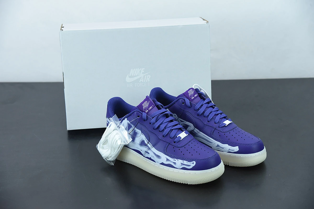 Fit Sporting Goods Nike Air Force 1 Skeleton Court Purple White CU8067-500 For Sale