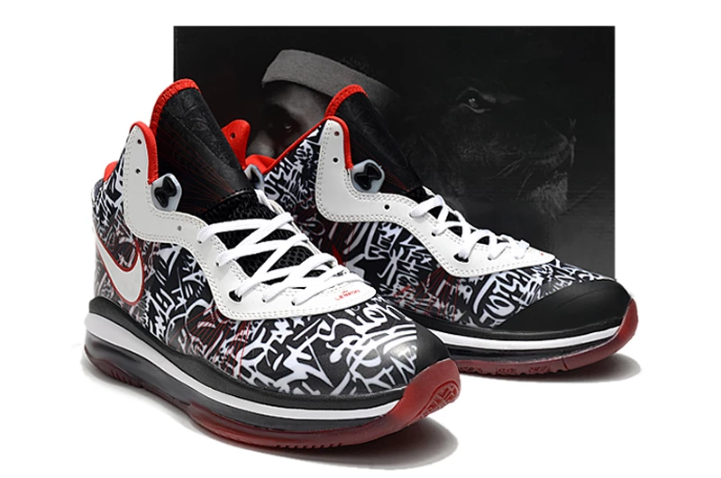 Fit Sporting Goods Nike LeBron 8 ‘Graffiti’ White/University Red-Black DD8306-001 For Sale - Image 5
