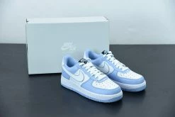 Fit Sporting Goods Nike Wmns Air Force 1 Low White/White-Ice Blue-Obsidian For Sale