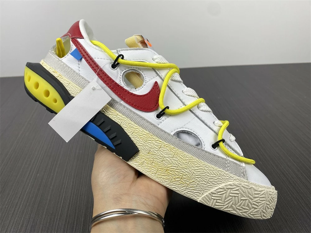 Fit Sporting Goods Off-White X Nike Blazer Low White/University Red DH7863-100 For Sale - Image 2