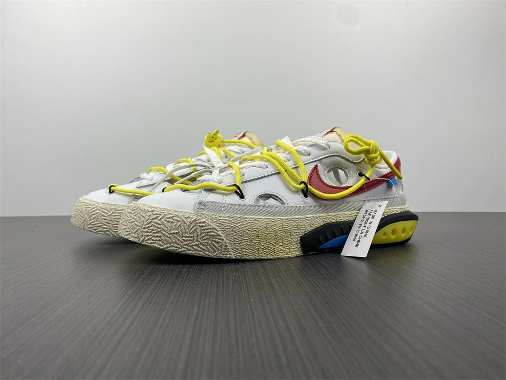 Fit Sporting Goods Off-White X Nike Blazer Low White/University Red DH7863-100 For Sale - Image 3