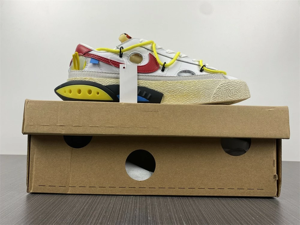 Fit Sporting Goods Off-White X Nike Blazer Low White/University Red DH7863-100 For Sale - Image 5