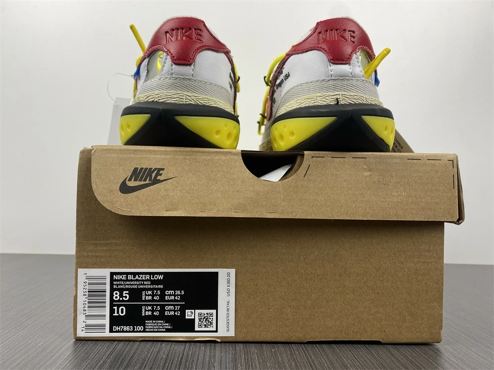 Fit Sporting Goods Off-White X Nike Blazer Low White/University Red DH7863-100 For Sale - Image 9