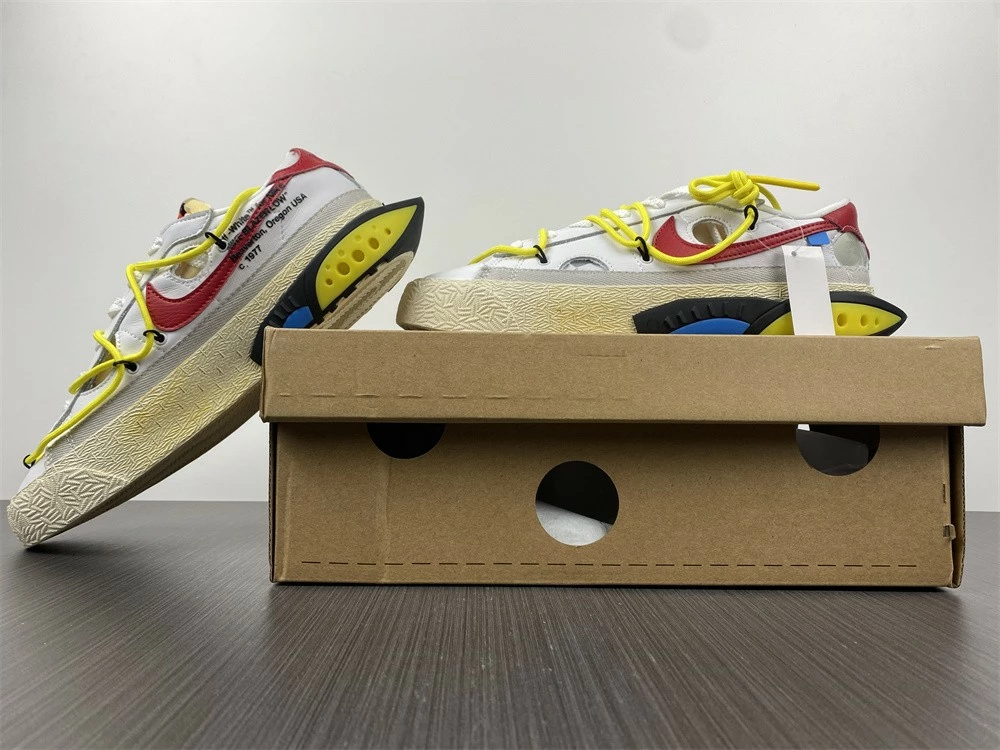 Fit Sporting Goods Off-White X Nike Blazer Low White/University Red DH7863-100 For Sale - Image 10