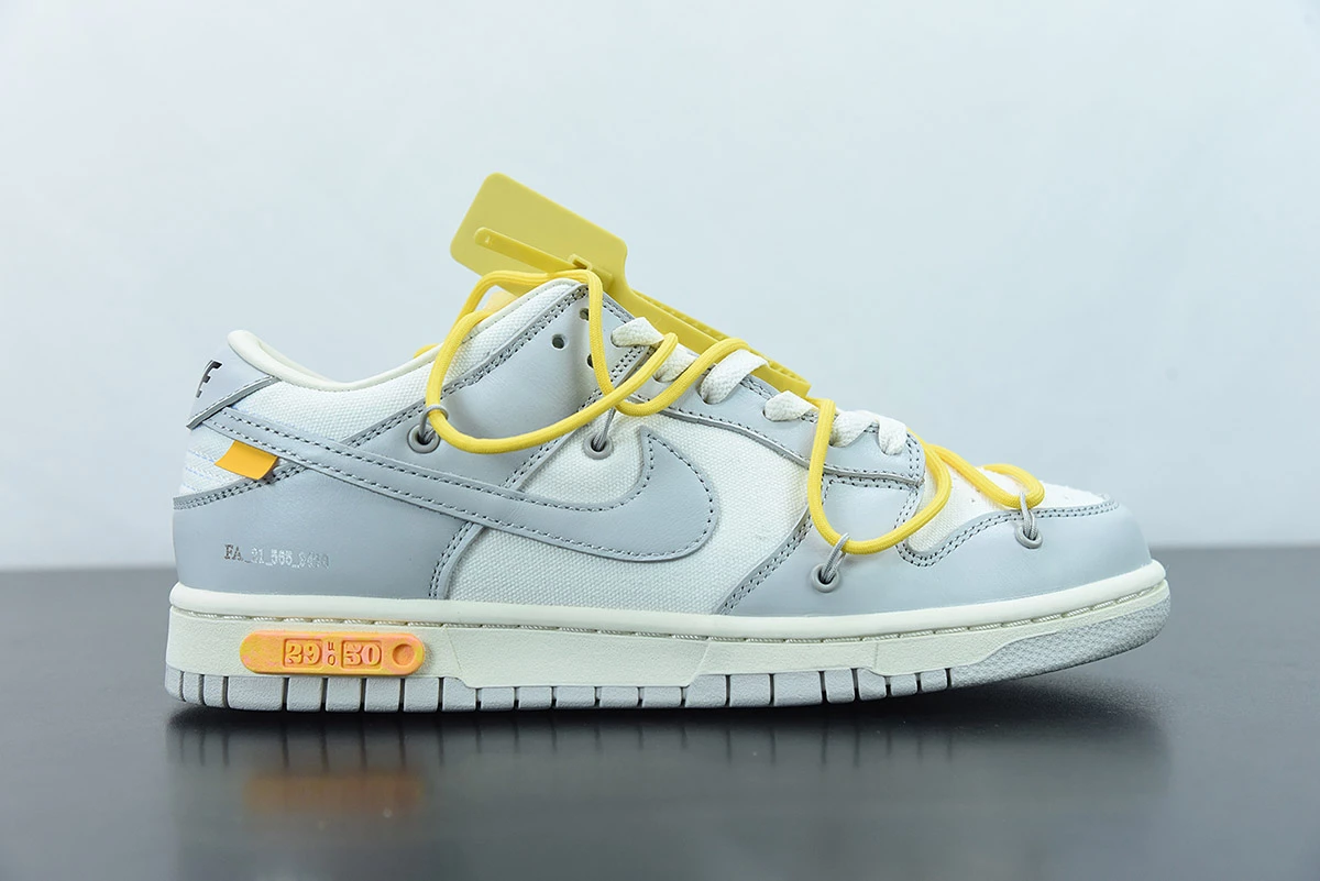 Fit Sporting Goods Off-White X Nike Dunk Low β29 Of 50β Sail/Grey/Yellow For Sale - Image 2