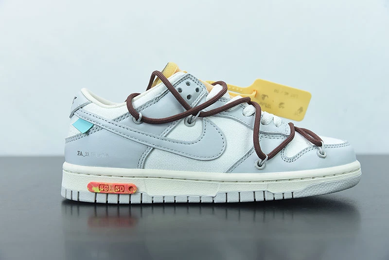 Fit Sporting Goods Off-White X Nike Dunk Low “46 Of 50” Sail/Grey/Brown For Sale - Image 2