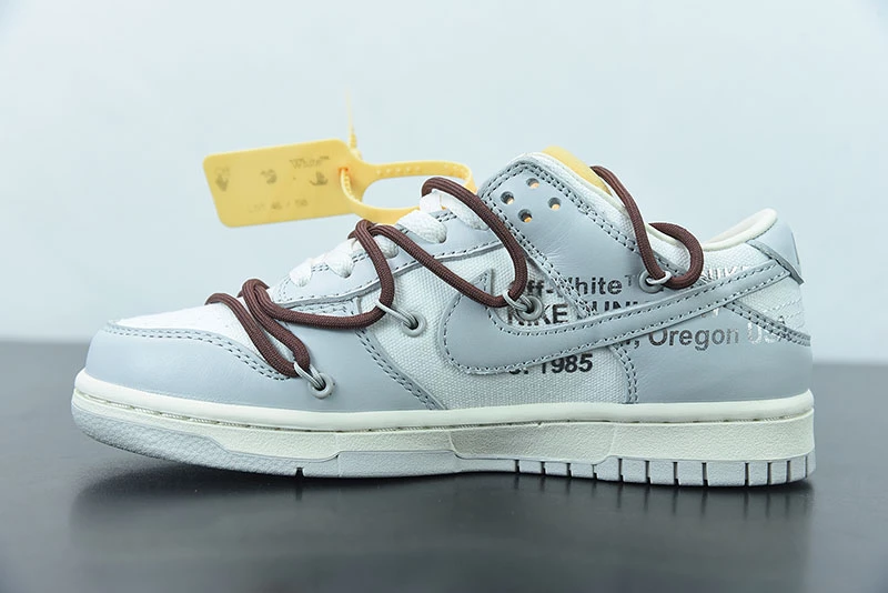 Fit Sporting Goods Off-White X Nike Dunk Low “46 Of 50” Sail/Grey/Brown For Sale - Image 3