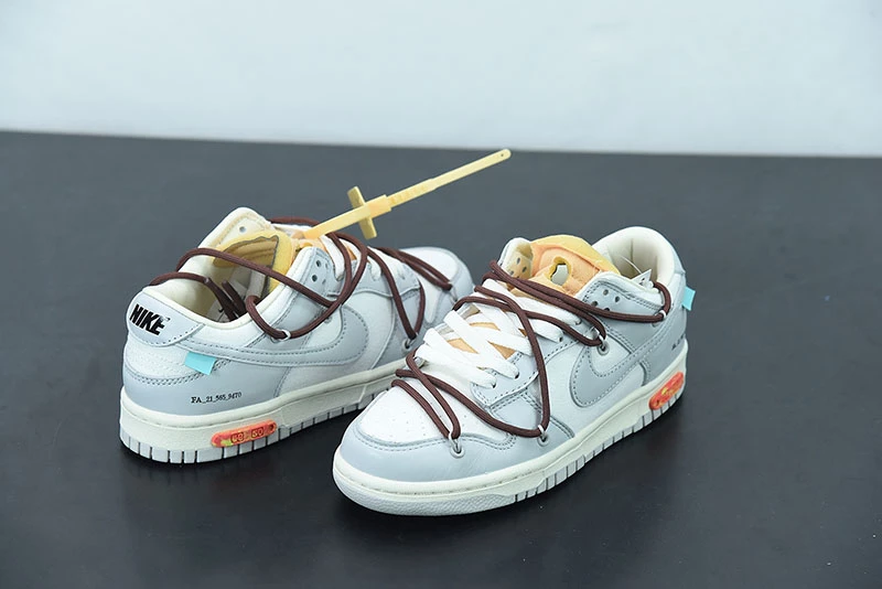 Fit Sporting Goods Off-White X Nike Dunk Low “46 Of 50” Sail/Grey/Brown For Sale - Image 4