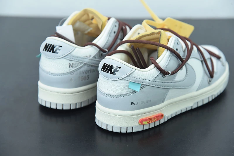 Fit Sporting Goods Off-White X Nike Dunk Low “46 Of 50” Sail/Grey/Brown For Sale - Image 6