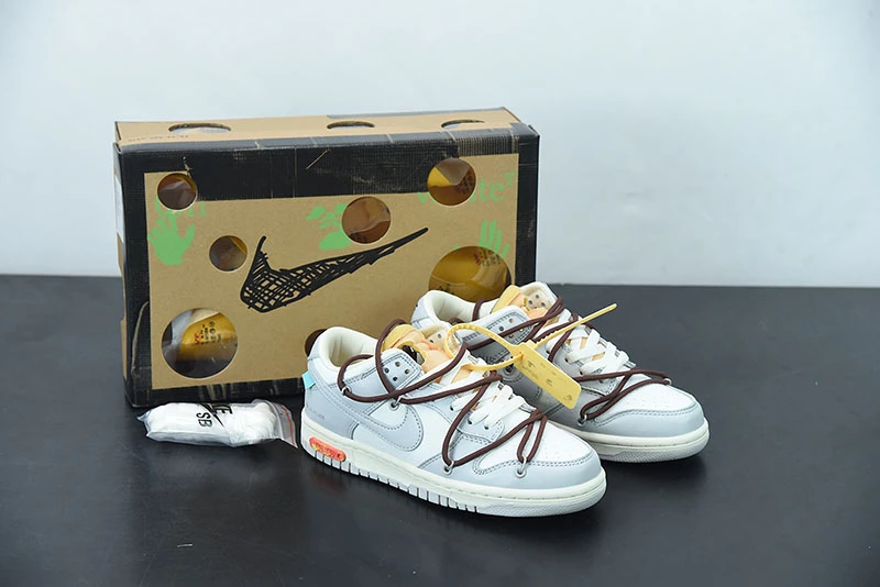 Fit Sporting Goods Off-White X Nike Dunk Low “46 Of 50” Sail/Grey/Brown For Sale