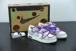 Fit Sporting Goods Off-White X Nike Dunk Low “Lot 28 Of 50” Sail/Grey/Hyper Violet For Sale