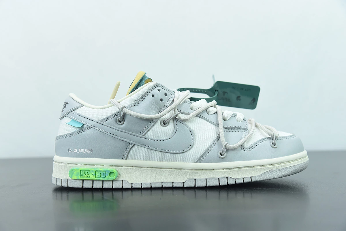 Fit Sporting Goods Off-White X Nike Dunk Low “Lot 42 Of 50” Sail/Grey DM1602-117 For Sale - Image 2