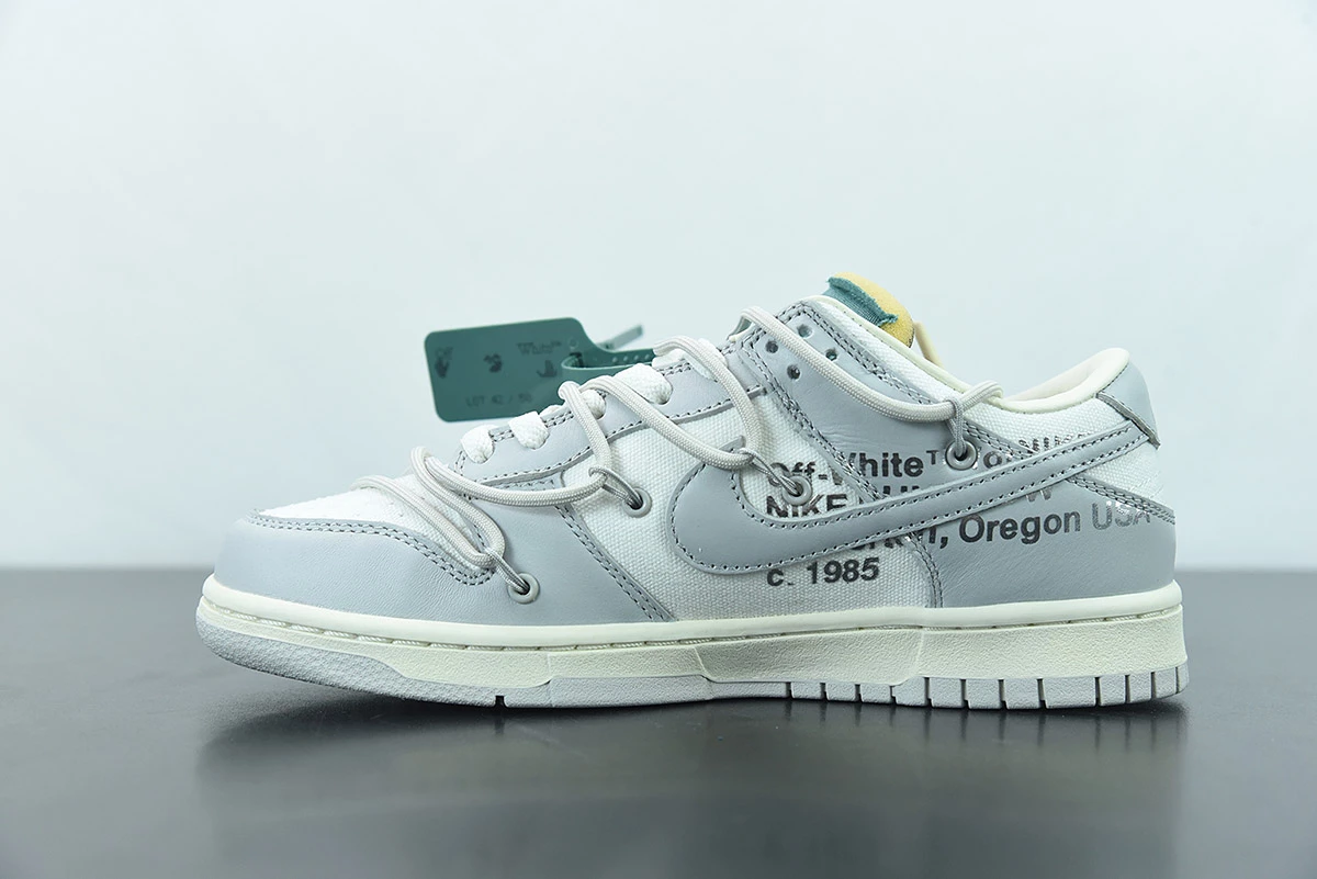 Fit Sporting Goods Off-White X Nike Dunk Low “Lot 42 Of 50” Sail/Grey DM1602-117 For Sale - Image 3