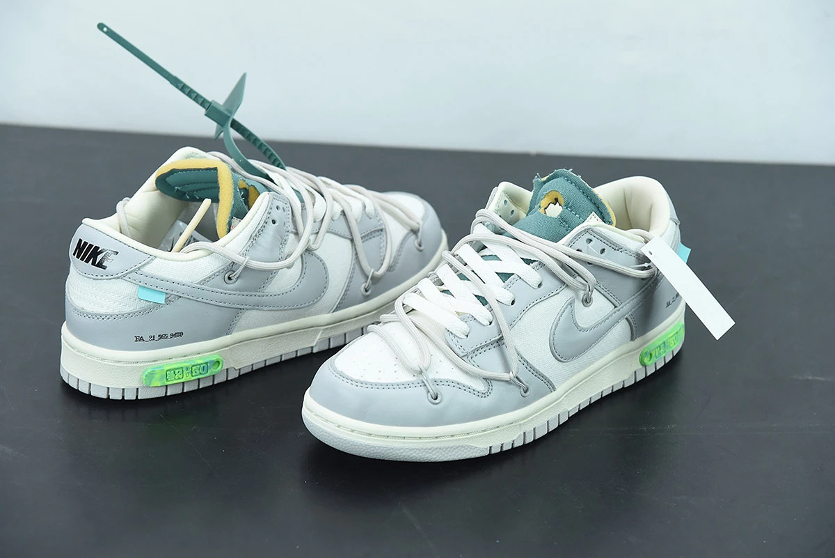 Fit Sporting Goods Off-White X Nike Dunk Low “Lot 42 Of 50” Sail/Grey DM1602-117 For Sale - Image 5