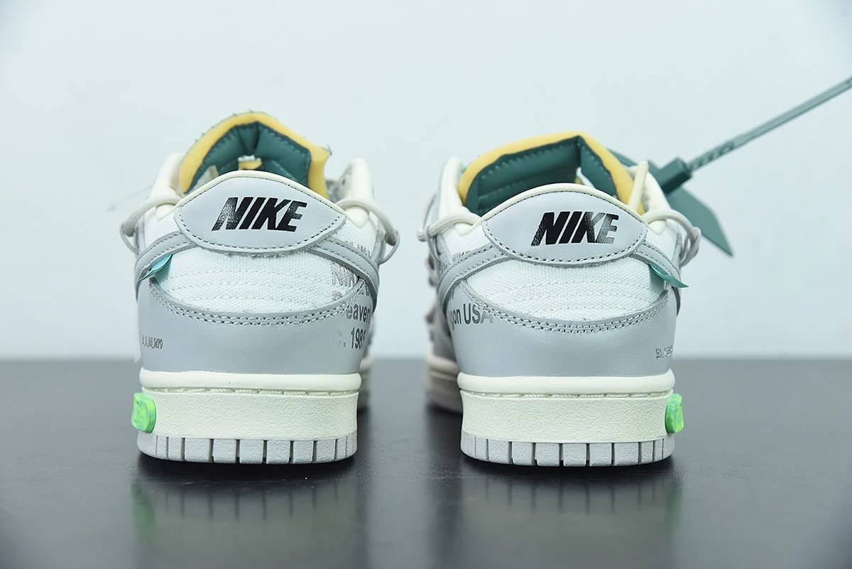 Fit Sporting Goods Off-White X Nike Dunk Low “Lot 42 Of 50” Sail/Grey DM1602-117 For Sale - Image 9