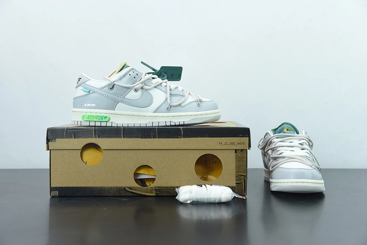 Fit Sporting Goods Off-White X Nike Dunk Low “Lot 42 Of 50” Sail/Grey DM1602-117 For Sale - Image 10