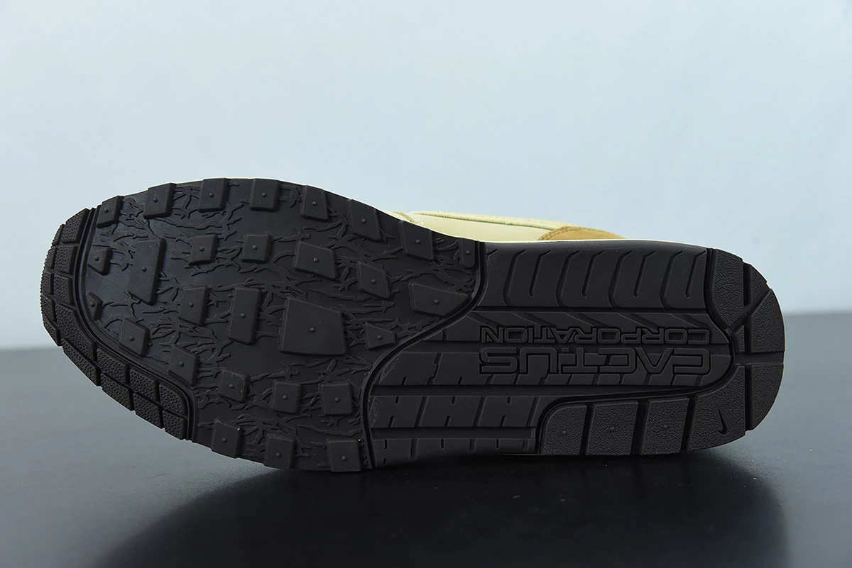 Fit Sporting Goods Travis Scott X Nike Air Max 1 Wheat/Lemon Drop-Baroque Brown-Chile Red For Sale - Image 8